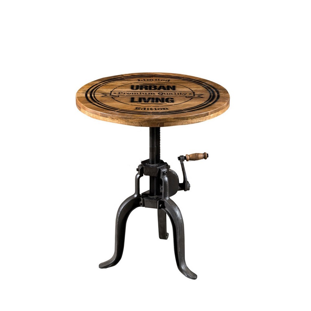 Acquista online Tavolino legno e ferro Urban diametro 55 cm altezza regolabile Agora'